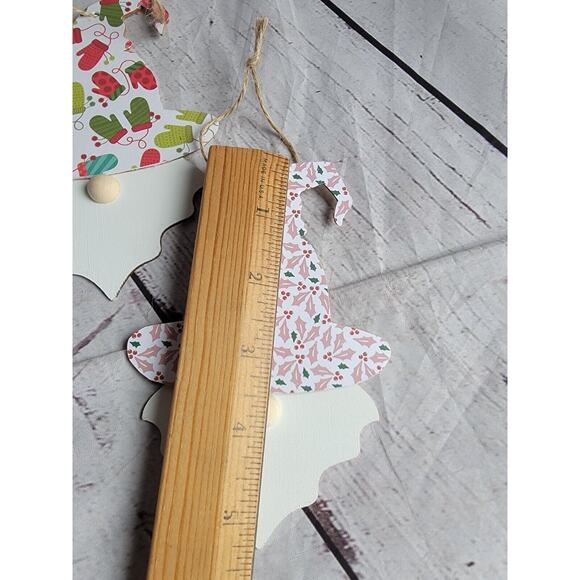 Christmas Gnome Wood Ornaments Decor Tree Handmade Red White Green Set 4 #3 - Picture 5 of 7